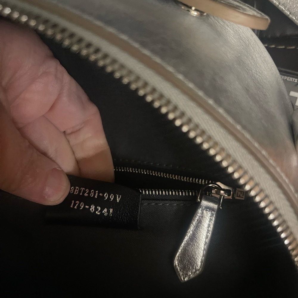 Fendi Silver Floral Studded Crossbody Bag - Picture 8 of 11
